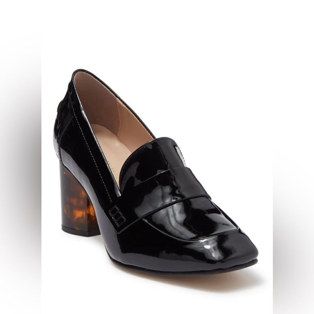 Kurt Geiger patent leather heeled black loafer pumps 38/7.5